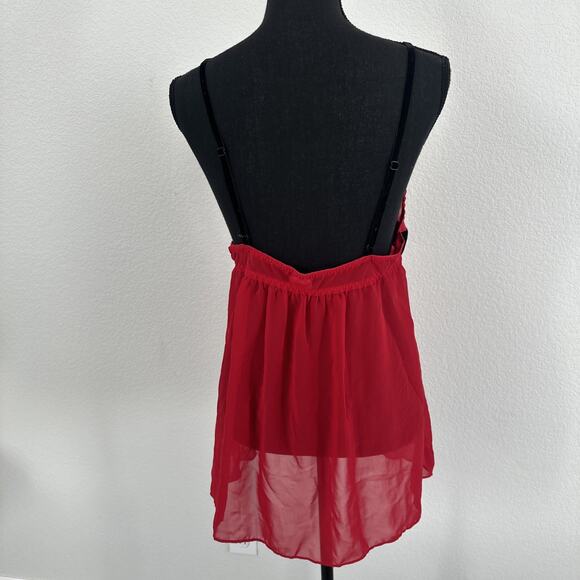 Enchanting Lingerie Sexy Santa Claus Top Women's Top Size Large Christmas Red - Picture 4 of 12